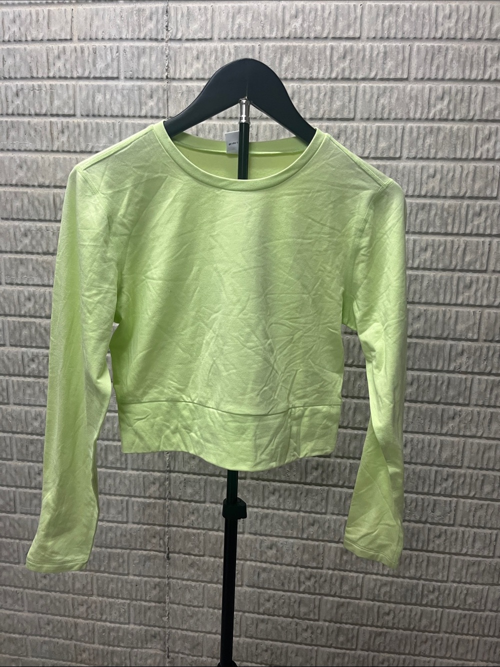 Old Navy Light Lime Cropped Crewneck Sweatshirt